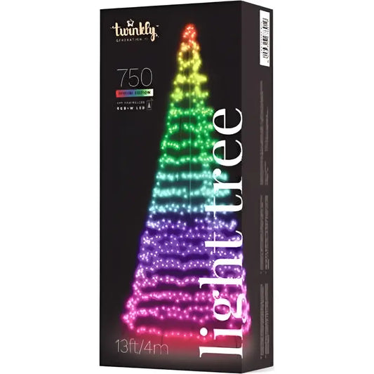 Twinkly App Controlled RGBW 3D Light Show Tree 750 Bulbs 13 Feet Tall - Christmas Lights