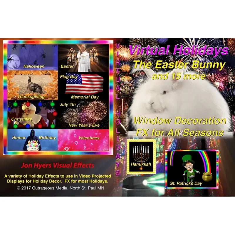 Virtual Holidays All Seasons Holiday Projection Effects Digital Download - Digital Decorations and Projection Effects