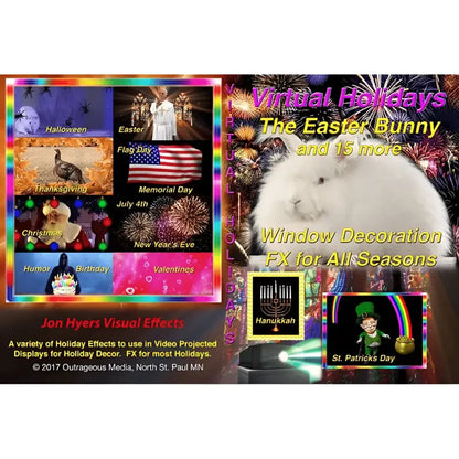 Virtual Holidays All Seasons Holiday Projection Effects Digital Download - Digital Decorations and Projection Effects