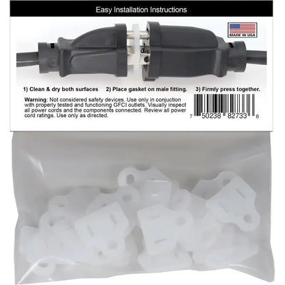 Weatherproof Electrical Plug Extension Cord Gaskets 25 Pack - Christmas Light Installation Accessories