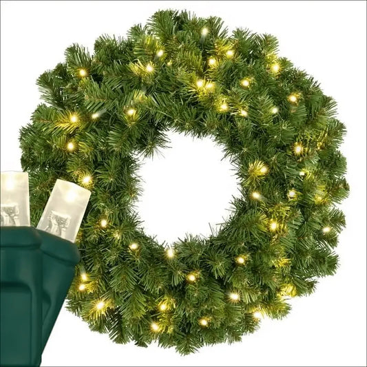 Wreath 24’’ Sequoia Fir Pre-Lit LED Warm White - Christmas Decorations