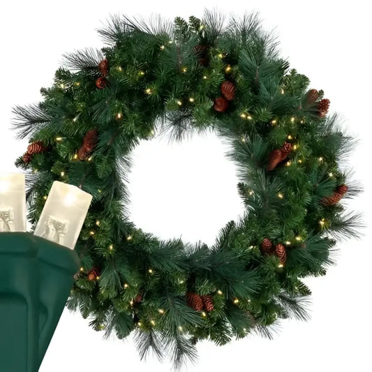 Wreath 36’’ Mixed Noble Pre-lit LED Warm White - Christmas Decorations