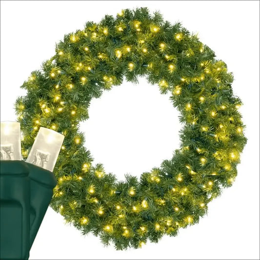 Wreath 36’’ Olympia Pine Pre-Lit LED Warm White - Christmas Decorations
