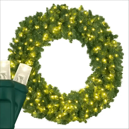 Wreath 48’’ Sequoia Fir Pre-Lit LED Warm White - Christmas Decorations